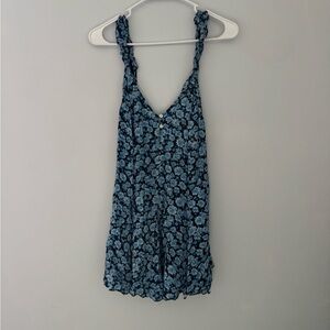 Free People Black and Blue Floral Dress